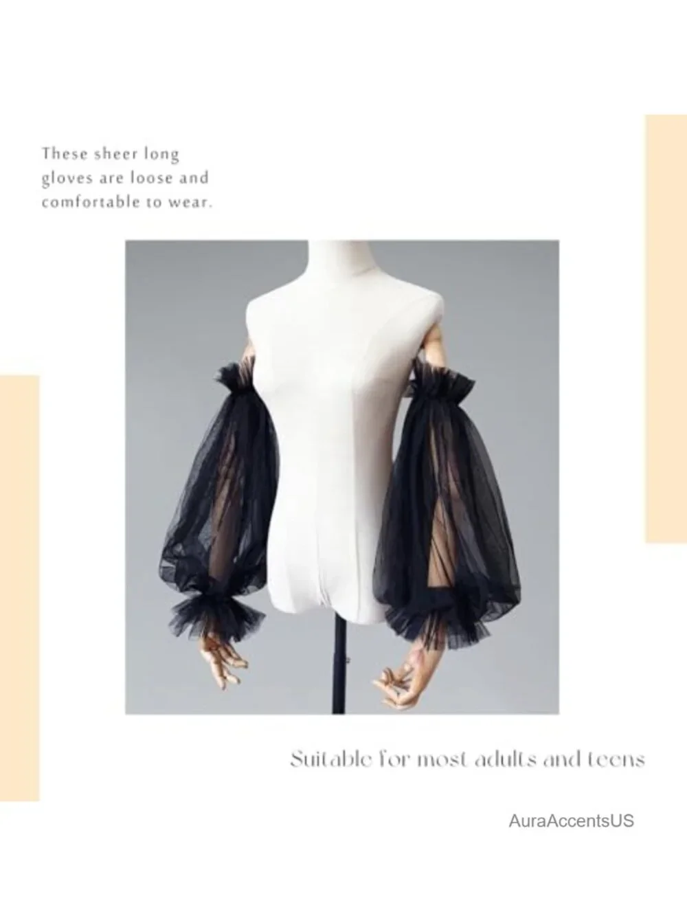 Fingerless Ruffled Tulle Gloves Detachable Sleeves Bridal Wedding Accessories